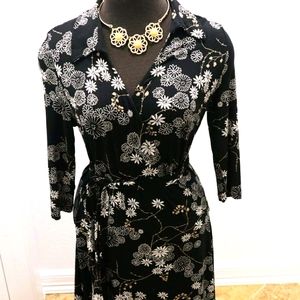 Black flowered dress